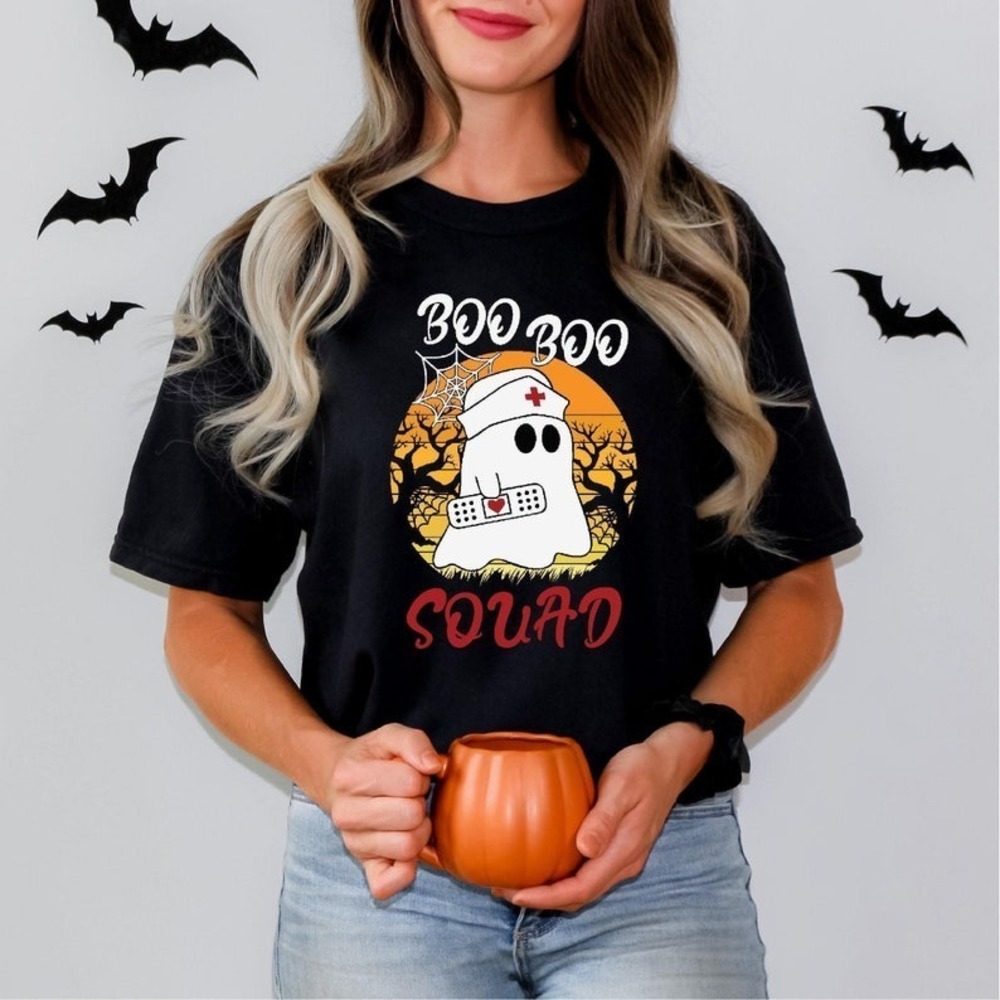 Halloween Boo Squad Shirt Ghost Nurse Crew Hospital Shirt
